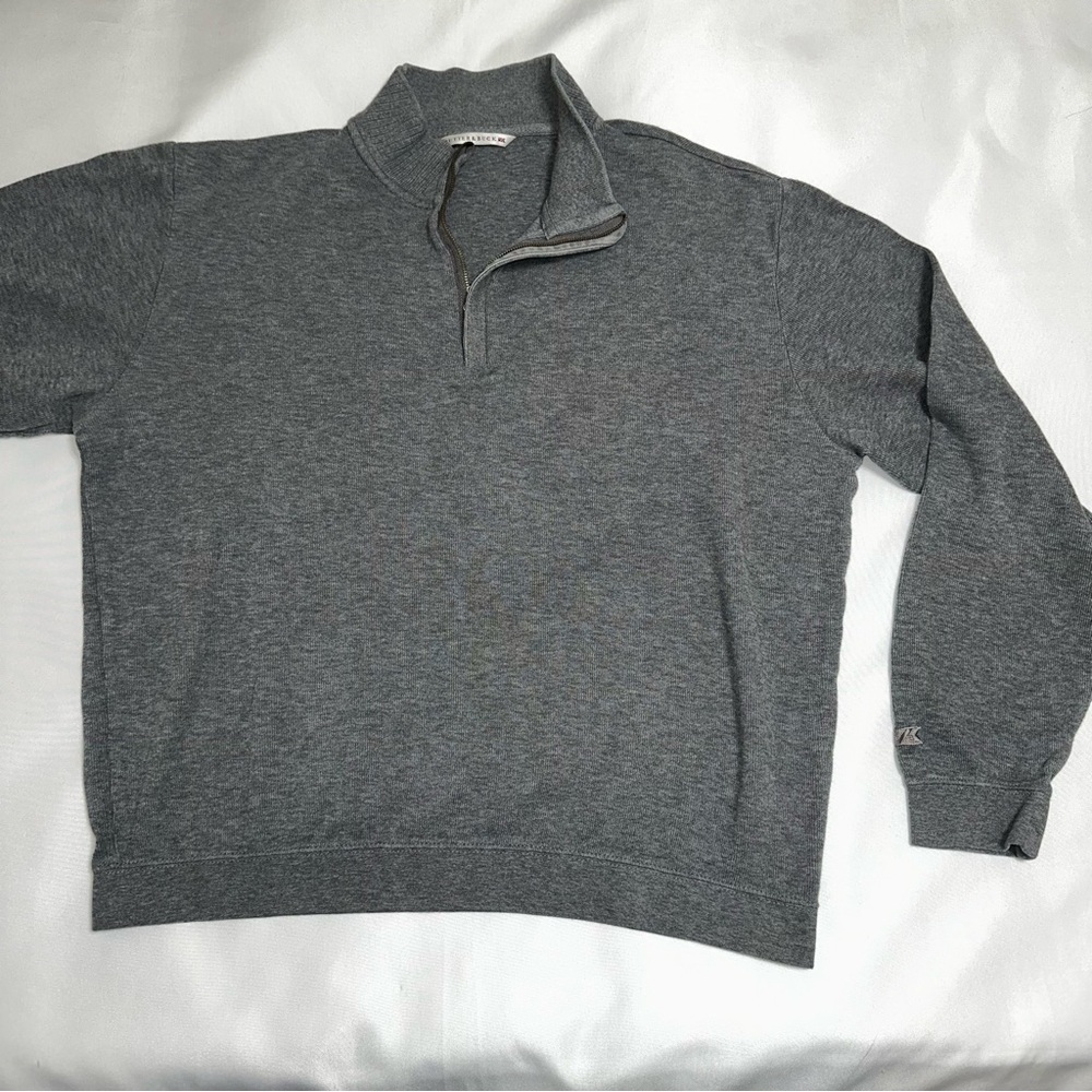 Cutter & Buck Men's‎ Gray Quarter-Zip Sweater size large